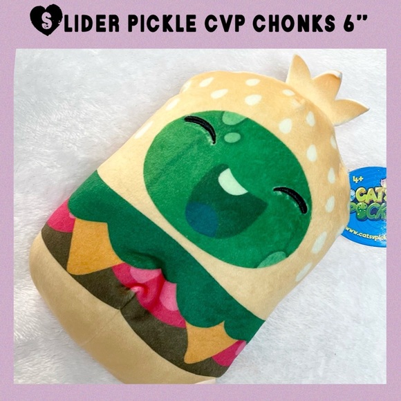 6” Slider Pickle CvP Cat Bean Bag 6” Cats vs Pickles Plush CVP Chonks 147 Beanie - Picture 1 of 4